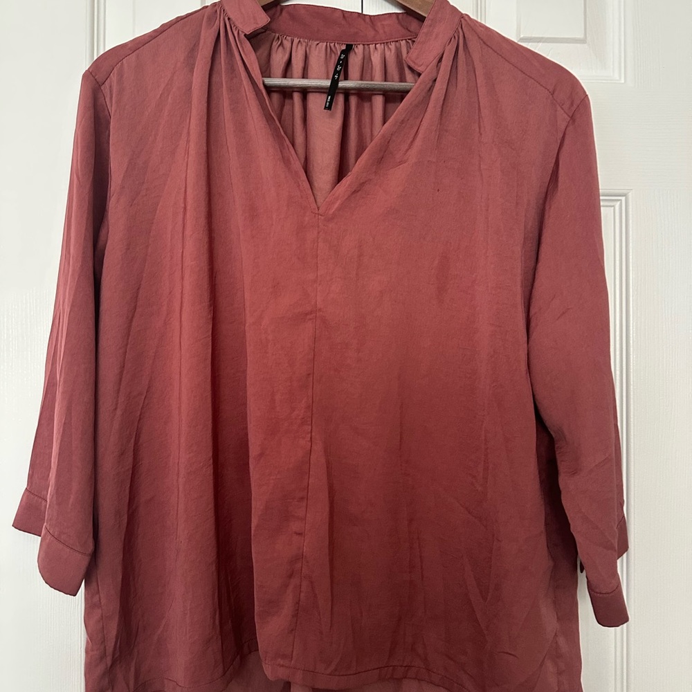 Cute Pleated  Women's Dusty Pink Blouse